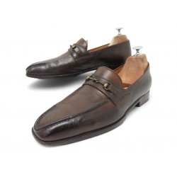 CHAUSSURES BERLUTI MOCASSINS MORS CICATRICE 8 42 CUIR PATINE MARRON SHOES 2200€