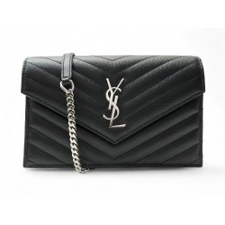 NEUF SAC SAINT LAURENT 695108 CASSANDRE ENVELOPPE BANDOULIERE WALLET CHAIN 950€