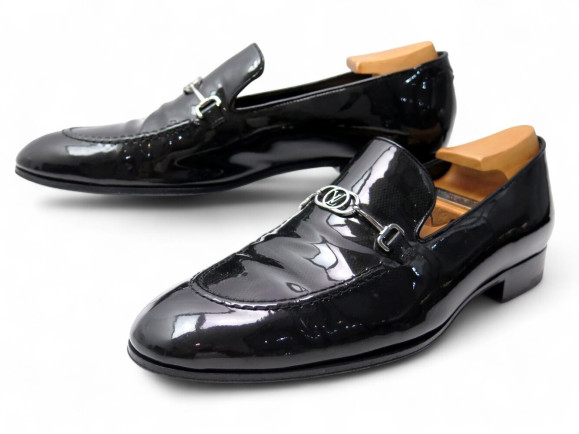 chaussures louis vuitton mocassins 42 cuir vernis