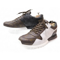 CHAUSSURES LOUIS VUITTON BASKETS RUN AWAY TRIPLE MONOGRAM 9.5 44.5 SNEAKERS NEW