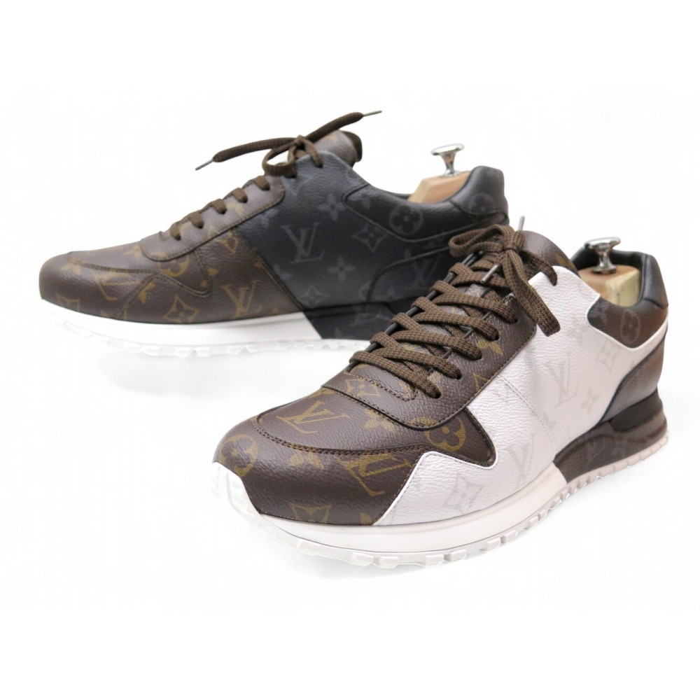 CHAUSSURES LOUIS VUITTON BASKETS RUN AWAY TRIPLE MONOGRAM 9.5 44.5 SNEAKERS NEW