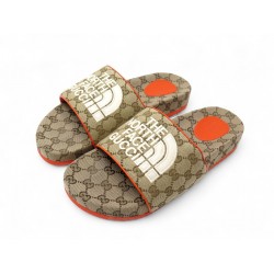 NEUF CHAUSSURES GUCCI X THE NORTH FACE 679947 CLAQUETTES TOILE GG 11 45 NEW 810€