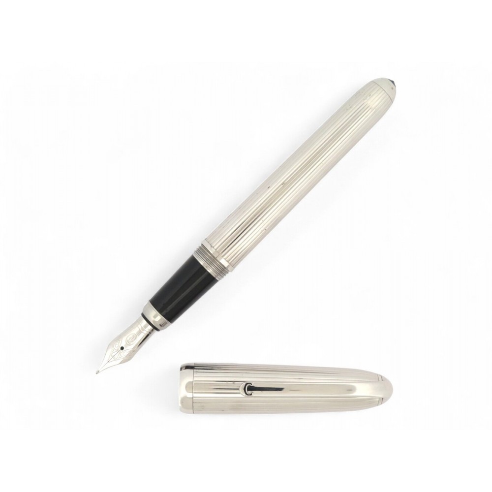 STYLO PLUME CARTIER LOUIS EN METAL DECORS GODRON A CARTOUCHE FOUNTAIN PEN 1290€