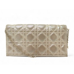 SAC A MAIN CHRISTIAN DIOR POCHETTE LADY TOILE CANNAGE IRISEE DORE HAND BAG 1800€