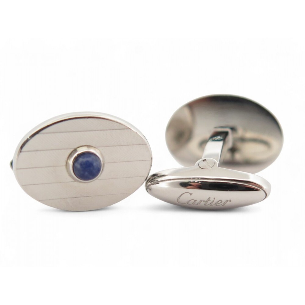 BOUTONS DE MANCHETTE CARTIER T1220891 OVALE CABOCHON ARGENT 925 CUFFLINKS 810€