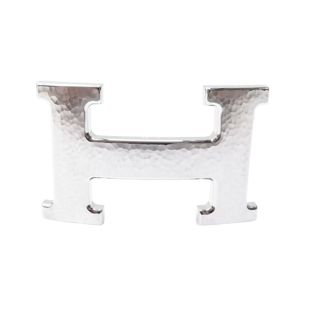 NEUF BOUCLE DE CEINTURE HERMES H MARTELE EN ACIER PALLADIE HAMMERED BUCKLE BELT