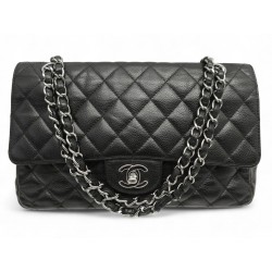 SAC A MAIN CHANEL 11.12 TIMELESS CLASSIQUE MEDIUM EN CUIR CAVIAR NOIR BAG 10300€