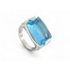 VINTAGE BAGUE BULGARI METROPOLIS AIGUE MARINE T50 OR BLANC 18K GOLD RING 4200€