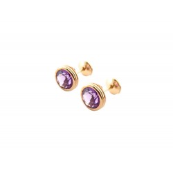 NEUF BOUCLES D'OREILLES POIRAY PUCES LOLITA AMETHYSTE OR 18K NEW EARRINGS 790€