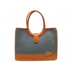 NEUF SAC A MAIN DELVAUX MIRAGE D EN TOILE JEAN DENIM & CUIR FAUVE HAND BAG 2500€