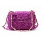 NEUF SAC A MAIN CHANEL AS0974 TWEED GIANT LOGO RECTANGLE VIOLET FLAP BAG 5600€