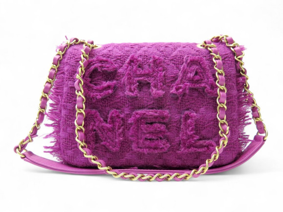 sac a main chanel as0974 tweed giant logo