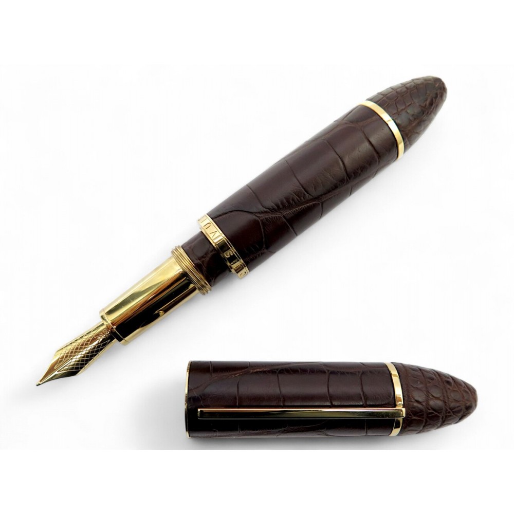 NEUF STYLO PLUME LOUIS VUITTON CARGO EN CUIR DE CROCODILE ALLIGATOR FOUNTAIN PEN
