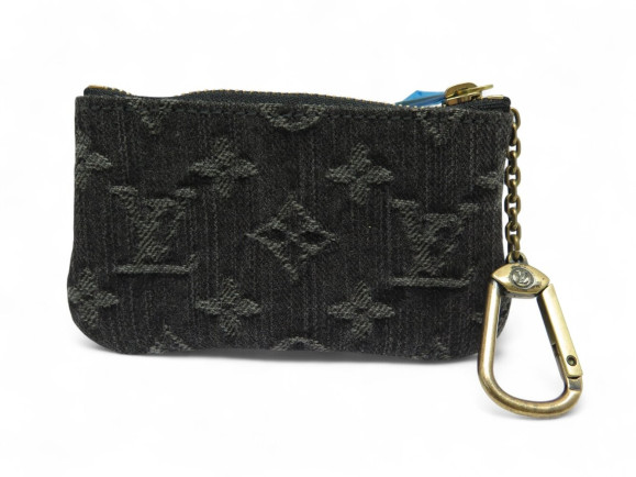 pochette porte cles louis vuitton en toile denim
