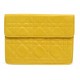 NEUF SAC A MAIN CHRISTIAN DIOR POCHETTE LADY EN CUIR CANNAGE JAUNE NEW POUCH BA