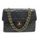 VINTAGE SAC A MAIN CHANEL SQUARE FERMOIR TIMELESS CUIR MATELASSE BLEU NAVY 7500€