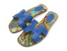 chaussures hermes oran cuir bleu zanzibar h201137z
