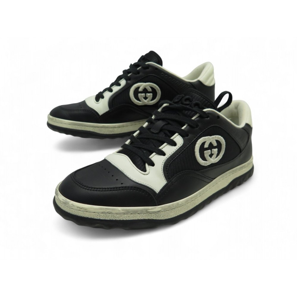 NEUF CHAUSSURES GUCCI MAC80 BLACK WHITE 756815 38 IT 39 FR BASKETS SNEAKERS 790€