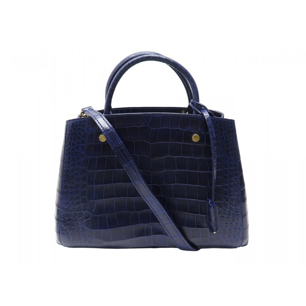 SAC A MAIN LOUIS VUITTON MONTAIGNE MM CUIR CROCODILE BLEU BANDOULIERE BAG 30000€