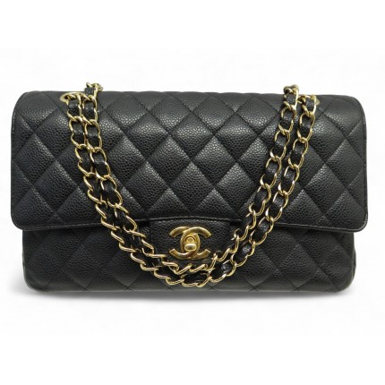 SAC A MAIN CHANEL 11.12 TIMELESS CLASSIQUE MEDIUM CUIR CAVIAR NOIR BAG 10300€