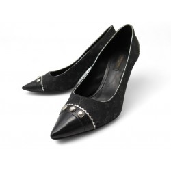 CHAUSSURES LOUIS VUITTON RAQUEL 37 TOILE MINI MONOGRAM LIN ESCARPINS SHOE 865€