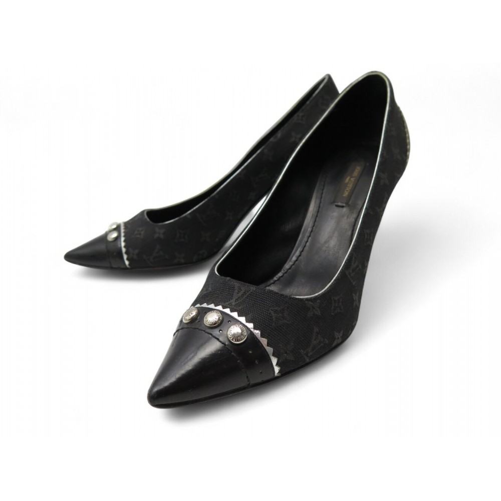 CHAUSSURES LOUIS VUITTON RAQUEL 37 TOILE MINI MONOGRAM LIN ESCARPINS SHOE 865€