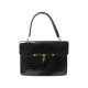 VINTAGE SAC A MAIN HERMES PALONNIER EN CUIR DE CROCODILE NOIR LEATHER HAND BAG