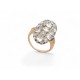 BAGUE MARQUISE NAVETTE 17 DIAMANTS 3.4CT T48 OR ROSE 18K & PLATINE 7.8 GR RING