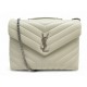 NEUF SAC A MAIN SAINT LAURENT LOULOU 574946 M CUIR CREME BANDOULIERE PURSE 2100€