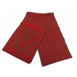 NEUF ECHARPE LOUIS VUITTON EN CACHEMIRE RAYURES ROUGE MARRON CASHMERE SCARF 490€
