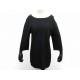 ROBE CHANEL MANCHES LONGUES P47573K06030 S 36 EN COTON NOIR BLACK DRESS 4900€
