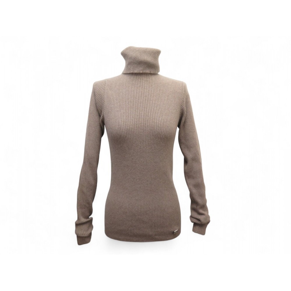 PULL CHANEL COL ROULE P21705V01363 36 S CACHEMIRE TAUPE LOGO CC TURTLENECK 2500€