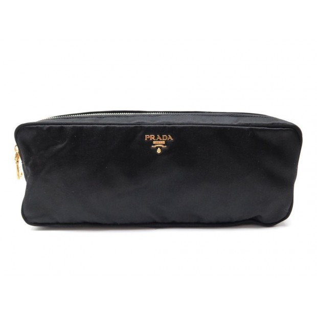 POCHETTE PRADA TROUSSE SATIN NOIR 