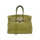 SAC A MAIN HERMES BIRKIN 35 2007 CUIR GRAINE TOGO VERT PISTACHE LEATHER HANDBAG