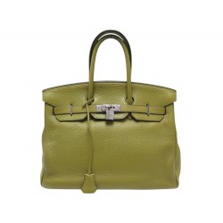 SAC A MAIN BIRKIN 35 2007 CUIR GRAINE TOGO VERT PISTACHE LEATHER HANDBAG PURSE
