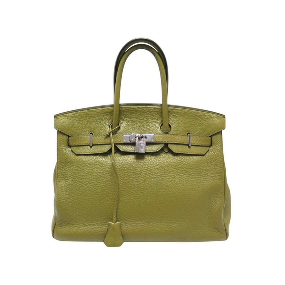 SAC A MAIN BIRKIN 35 2007 CUIR GRAINE TOGO VERT PISTACHE LEATHER HANDBAG PURSE
