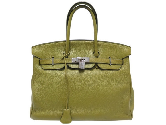sac a main hermes birkin 35 2007 cuir graine togo vert