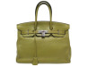sac a main hermes birkin 35 2007 cuir graine togo vert