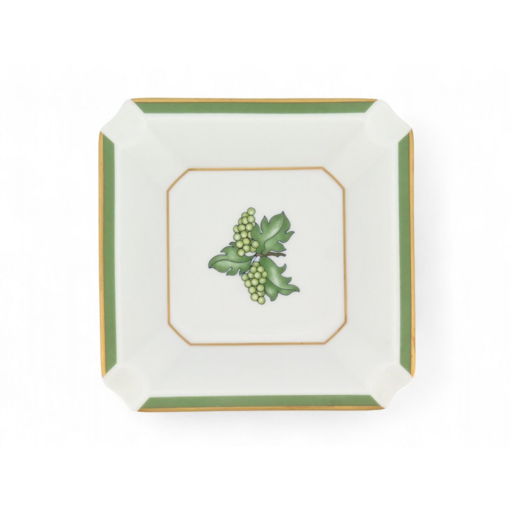 VINTAGE CENDRIER CARTIER VIDE-POCHE PORCELAINE DE LIMOGES GRAPPE DE RAISIN 530€