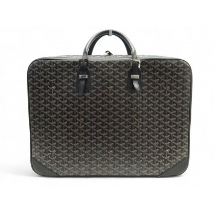 NEUF VALISE GOYARD AMBASSAGE 50CM EN TOILE GOYARDINE SAC DE VOYAGE NOIR LUGGAGE