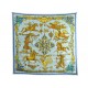RARE FOULARD HERMES LES GIROUETTES CARRE 90 EN SOIE BLEUE BOITE SILK SCARF 530€