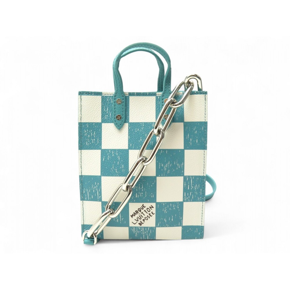 NEUF SAC A MAIN LOUIS VUITTON VIRGIL ABLOH PETIT SAC PLAT N60495 CUIR DAMIER BAG