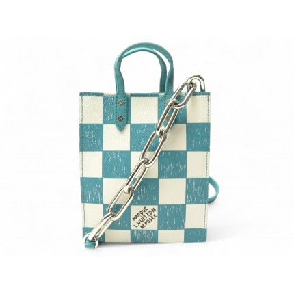 NEUF SAC A MAIN LOUIS VUITTON VIRGIL ABLOH PETIT SAC PLAT N60495 CUIR DAMIER BAG