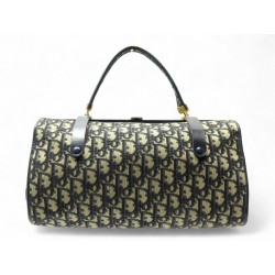 VINTAGE SAC A MAIN CHRISTIAN DIOR DOCTEUR 1976 TOILE JACQUARD OBLIQUE BLEU BAG