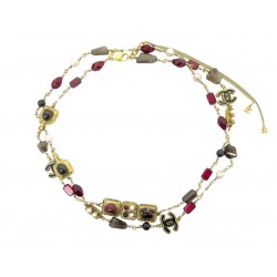 NEUF COLLIER CHANEL SAUTOIR LOGO CC EMAIL PERLES STYLE GRIPOIX METAL DORE 2190€