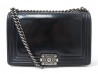 sac a main chanel grand boy 28cm cuir en vernis noir
