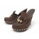 CHAUSSURES LOUIS VUITTON MULES SABOTS A TALONS 38.5 CUIR SUEDE MARRON SHOES 750€