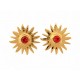 NEUF VINTAGE BOUCLES D'OREILLES YVES SAINT LAURENT SOLEIL SUN GOLD CLIP EARRINGS