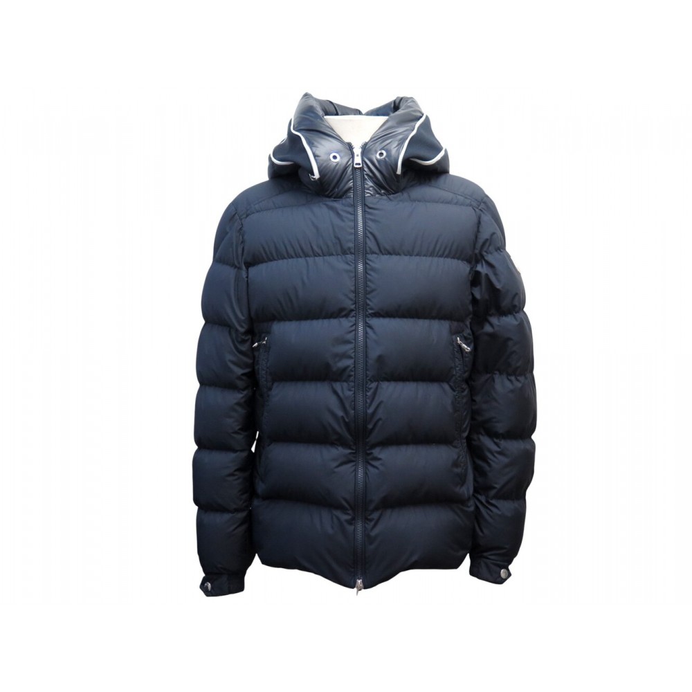 BLOUSON MONCLER DOUDOUNE COURTE CAPUCHE CARDERE T2 S 44 BLEU JACKET COAT 1460€