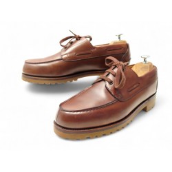 CHAUSSURES JM WESTON DERBY BATEAUX 690 7.5C 41.5 CUIR MARRON + EMBAUCHOIRS 820€